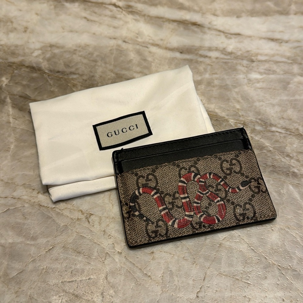 Gucci monogram Snake Card Holder